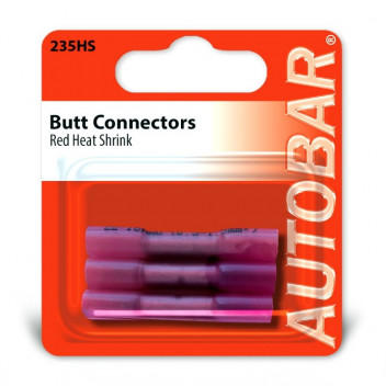 Autobar Heat Shrink Butt Connectors Red Pack of 3