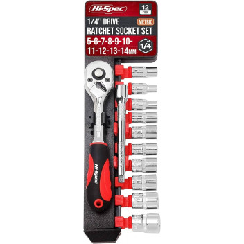 Simply Auto TK52 12pc 1/4 Ratchet Socket Set - Compact Preci