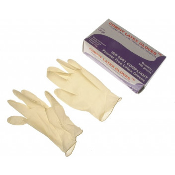 Saville LG201FL Powder Free Latex Gloves Large - Disposable