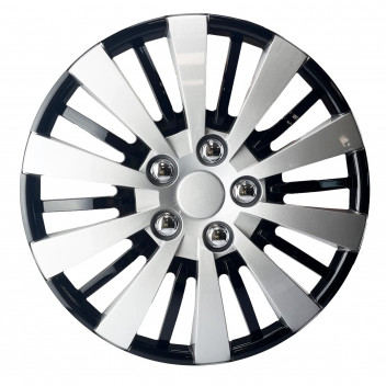 Simply Auto SWT134 Megatron Black Silver Wheel Trim Set (14