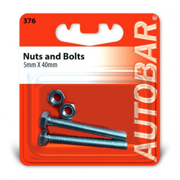 Autobar Nuts & Bolts 5mm x 40mm Pack of 2
