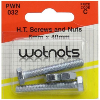 Pearl Automotive PWN032 Set Screws & Nuts - M6 x 40 mm