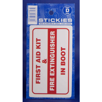 First Aid Kit/Fire Extinguisher In Boot Sticker