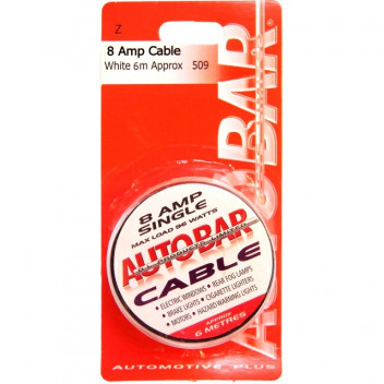 Autobar 8 Amp Cable 6 Metre White