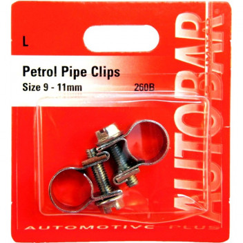 Autobar Petrol Pipe Clips 9?11mm Pack of 2