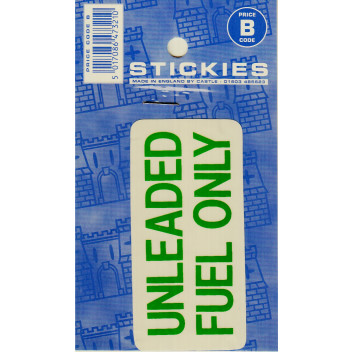 Un-Leaded Fuel Green Sticker