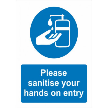Please Sanitise Your Hands On Entry Sticker