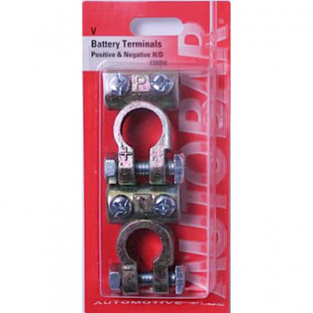 Autobar Battery Terminals Pos/Neg Heavy Duty Pack of 2