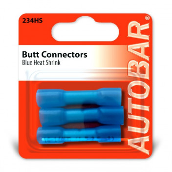 Autobar Heat Shrink Butt Connectors Blue Pack of 3