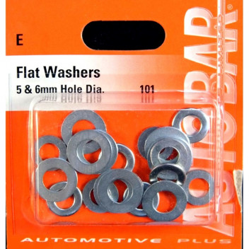 Autobar Flat Washers 5mm/6mm Pack of 20