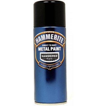 Hammerite 5084781 Hammered Black Spray 400ml - Rust-Proof Me