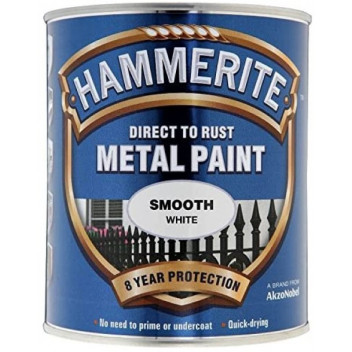 Hammerite 5084857 Smooth White 250ml - Rust-Proof Smooth Whi