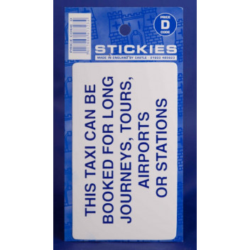 Taxi Booked Long Journeys Sticker