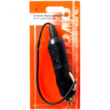 Autobar Deluxe Auxiliary Lighter Plug with LED and Lead