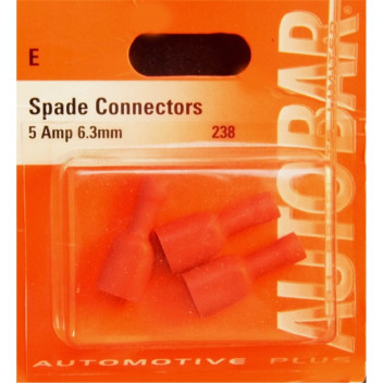 Autobar Female Spade 6.3mm 5 Amp Pack of 3
