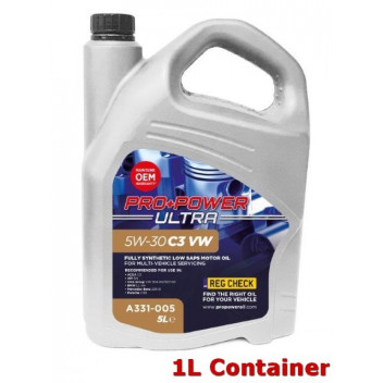 5W-30 C3 VW Fully Synthetic Low SAPS Engine Oil 1L
