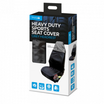 Simply Auto SHDSC04 Black and Grey Seat Cover with Headrest