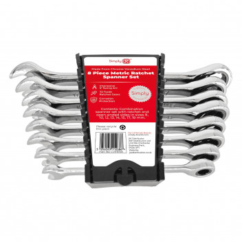 Simply Auto CVMRS8 8 Piece Ratchet Set - Compact Multi-Tool