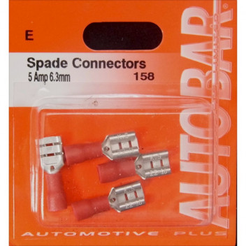 Autobar Female Spade 6.3mm 5 Amp Pack of 4