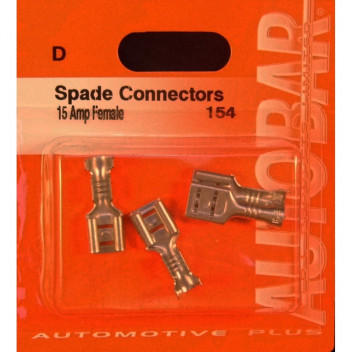 Autobar Female Spade 6.3mm 15 Amp Pack of 4
