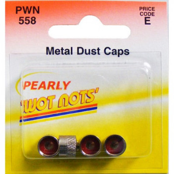 Pearl Automotive PWN558 Metal Tyre Valve Dust Caps - Pack of