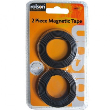 Rolson 60871 Magnetic Tape Pack of 2 - Flexible Self-Adhesiv