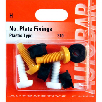 Autobar Number Plate Fixings Plastic Pack of 4