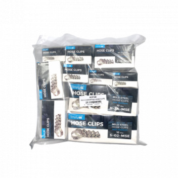 Simply Auto HCP100 Mild Steel Hose Clips Pack - 10 Clip Mult