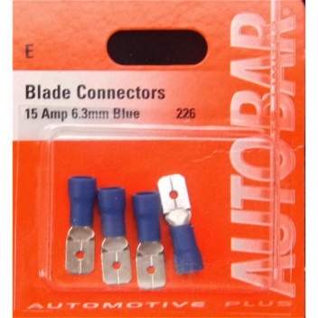 Autobar Male Blades 6.3mm 15 Amp Pack of 2