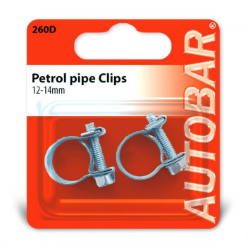 Autobar Petrol Pipe Clips 12?14mm Pack of 2