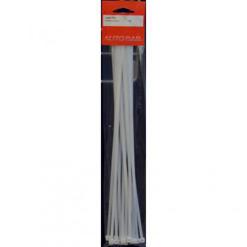 Autobar Cable Ties 370mm x 4.8mm White Pack of 15