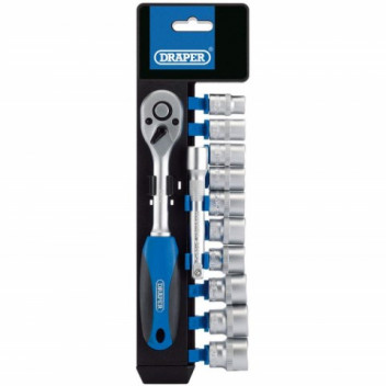 Draper Tools 16371 12-Piece Metric Socket & Ratchet Set - 3/