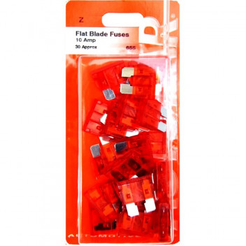 Autobar Flat Blade Fuses 10 Amp Pack of 30