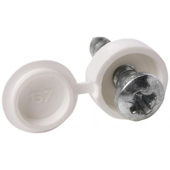 Pearl Automotive PNP145R Number Plate Caps & Screws - White