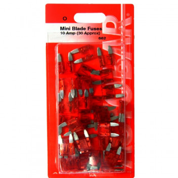 Autobar Mini Blade Fuses 10 Amp Pack of 30
