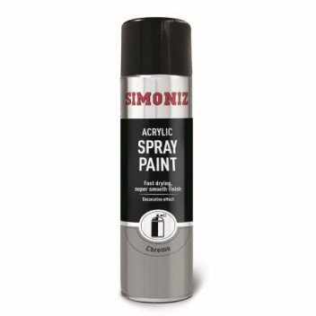 Simoniz SIMP20D Chrome Acrylic Spray Paint 500ml - Metallic