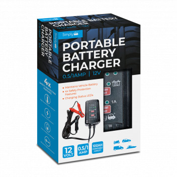Simply Auto BTC-4004 12V Portable Battery Charger - 1A/0.5A
