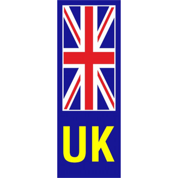 UK Union Jack Yellow No Plate Sticker