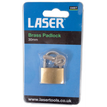 Laser Tools 0497 Brass Padlock 30mm