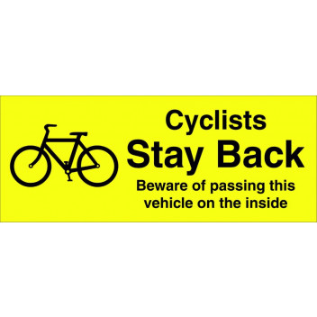 Cyclist Stay Back Sticker