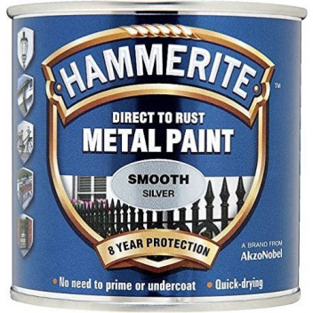 Hammerite 5084894 Smooth Silver 250ml - Smooth Metallic Rust