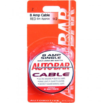 Autobar 8 Amp Cable 6 Metre Red