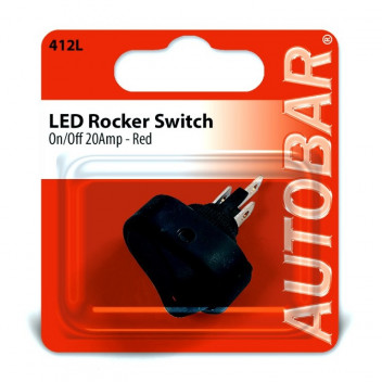 Autobar Rocker Switch Red LED On/Off