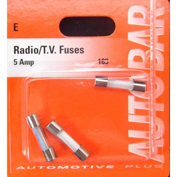 Autobar Radio/TV Fuses 5 Amp Pack of 3
