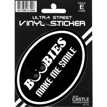 Boobies Make Me Smile Sticker