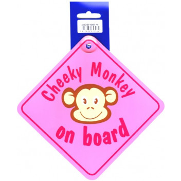 Cheeky Monkey Pink Sticker