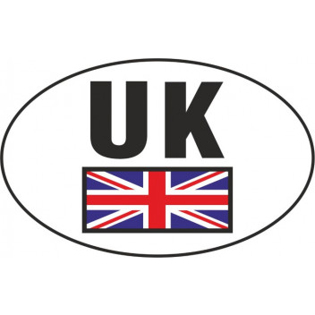 UK & Union Jack Small Oval Sticker