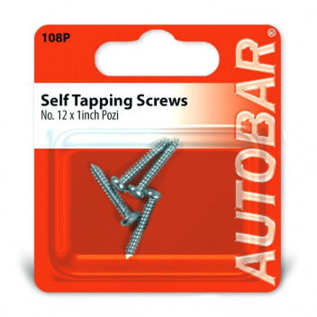 Autobar Self Tappers No.12 x 1 Posi?Drive Pack of 4