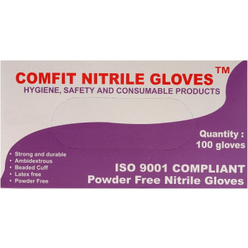 Saville NG201FL Powder Free Blue Gloves Large - Nitrile Disp