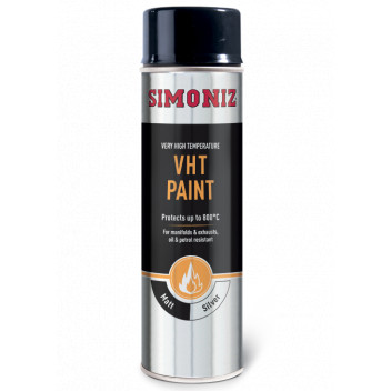 Simoniz SIMVHT22D Matt Silver VHT Spray Paint 500ml - High T